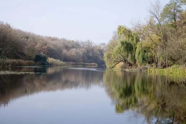 Landschaft am Fluss in der Nähe des Parks. — Stockfoto