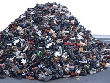 Heap of old footwear