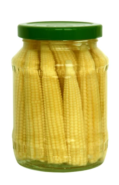 stock image Pickled baby corn cobs