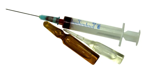 Syringe and ampoules — Stock Photo, Image