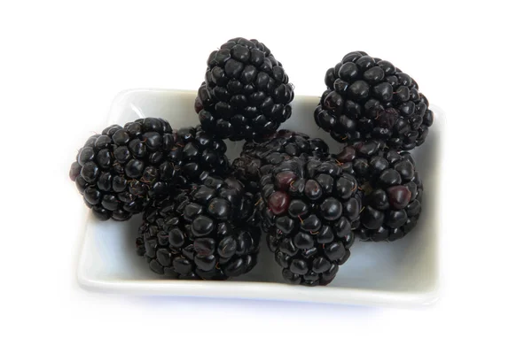 Blackberry на тарелке — стоковое фото