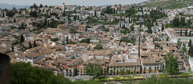 Panorama of the city of Granada, Spain clipart