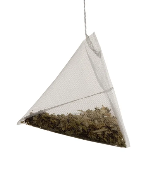 Saco de chá em um fundo branco — Fotografia de Stock