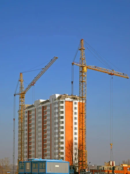 stock image Cranes and building construction