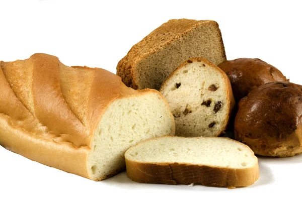 Chléb je izolované na bílém — Stock fotografie