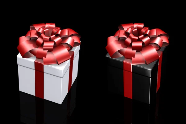 Mooie doos met een cadeau met een boog — Stockfoto