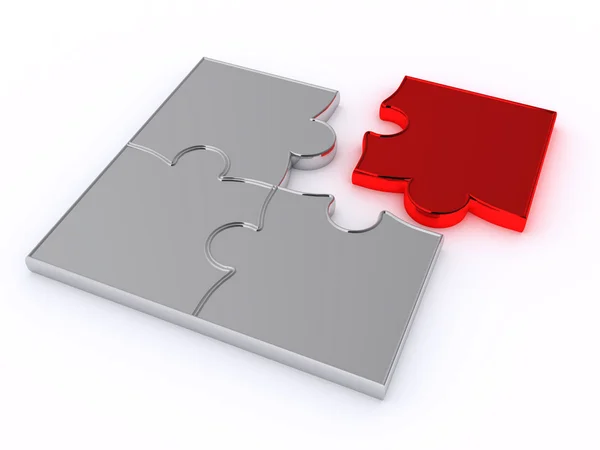 Puzzles on a white background — Stock Photo, Image