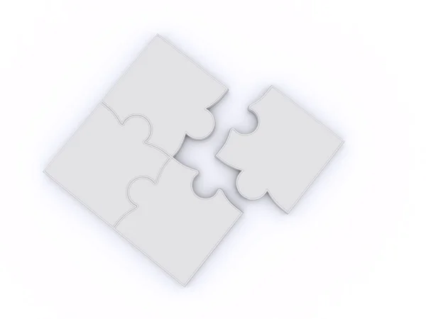 Puzzles sur fond blanc — Photo