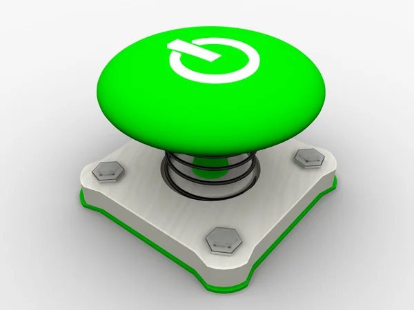 Yeşil Başlat düğmesi — Stok fotoğraf