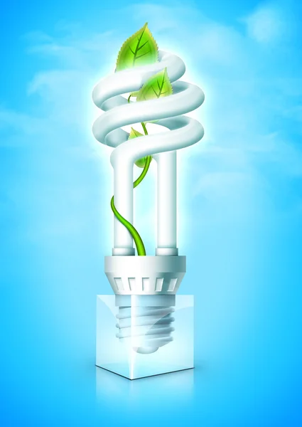 Ampoule lumineuse avec plante — Photo