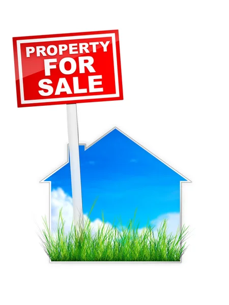 Zeichen - Immobilie zum Verkauf — Stockfoto