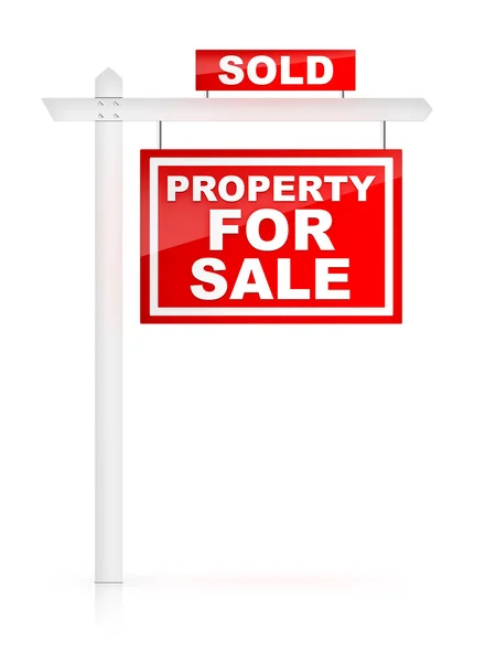 Znak - nieruchomości na sprzedaż — Zdjęcie stockowe