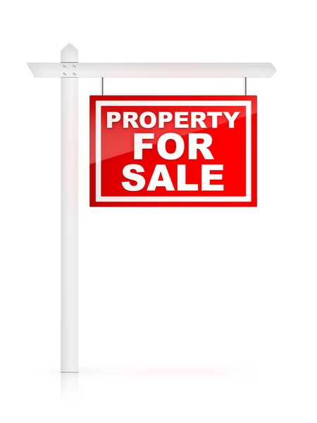Znak - nieruchomości na sprzedaż — Zdjęcie stockowe