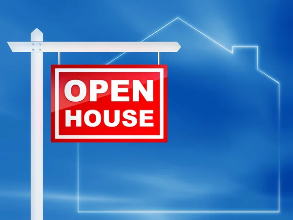 Sign - Open House — Stock Photo, Image