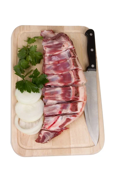 Fårkött-chop med lök och örter — Stockfoto