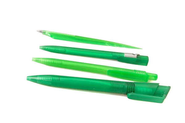 Зелений ручки — стокове фото