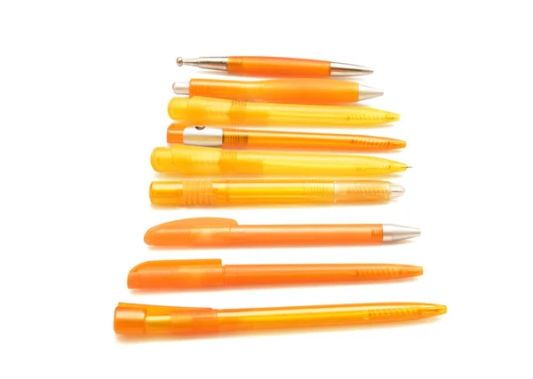 Orangefarbene Stifte — Stockfoto