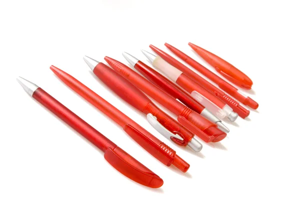 Röda pennor — Stockfoto