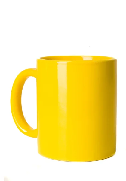 Copo amarelo em branco — Fotografia de Stock
