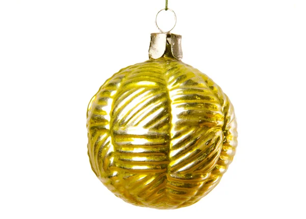 Gold-Weihnachtskugel Stockfoto