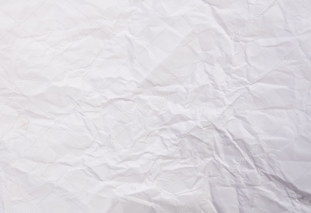 Crumpled sheet of white paper