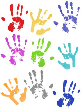 Colored hand prints clipart