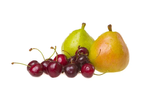 Cherries and pears — Stock Photo, Image