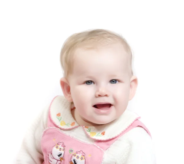 Baby in pink clothes — Stock Photo, Image