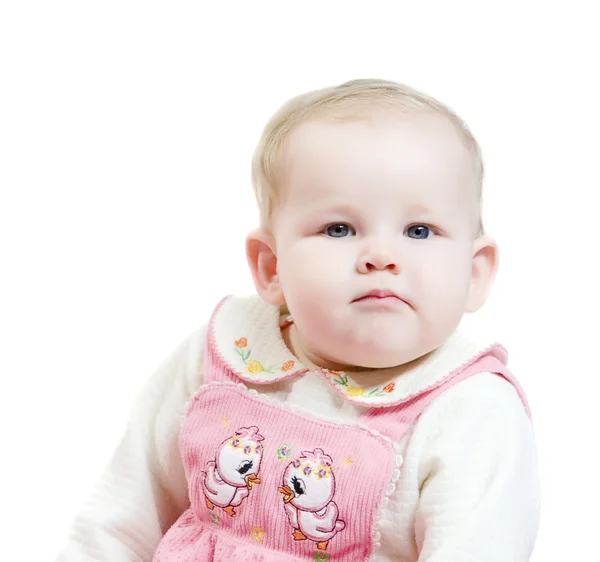 Baby in pink clothes — Stock Photo, Image