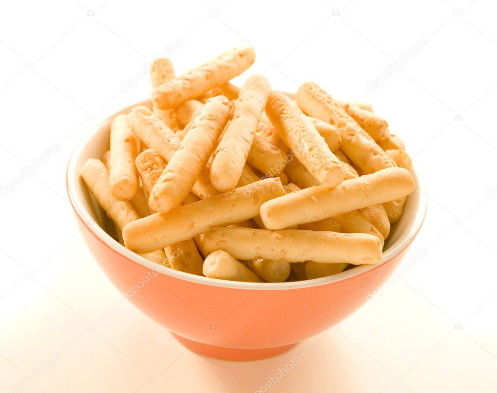 Breadsticks in bowl