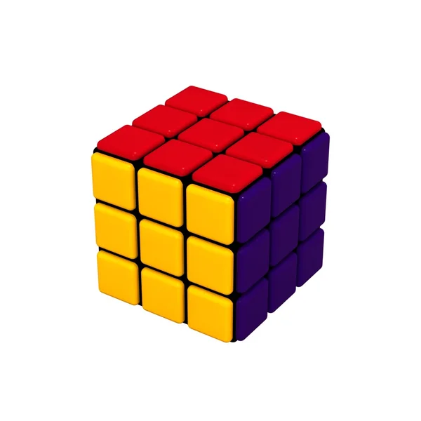 Multi-coloured cube a puzzle — Stock Photo, Image