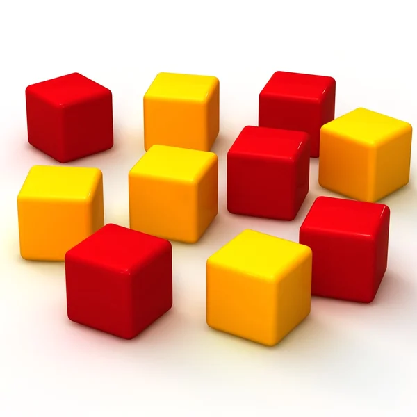 De kubussen van verschillende kleuren — Stockfoto