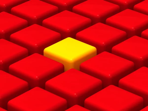 Cubo vermelho branco com reflexos — Fotografia de Stock