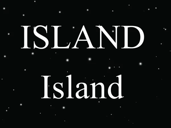 Isola scritta a mano in sabbia naturale — Foto Stock