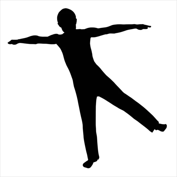 Silhouette della persona con l'sollevato — Foto Stock