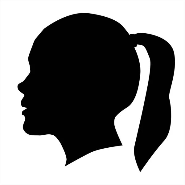 Silhueta de uma cabeça da menina — Fotografia de Stock