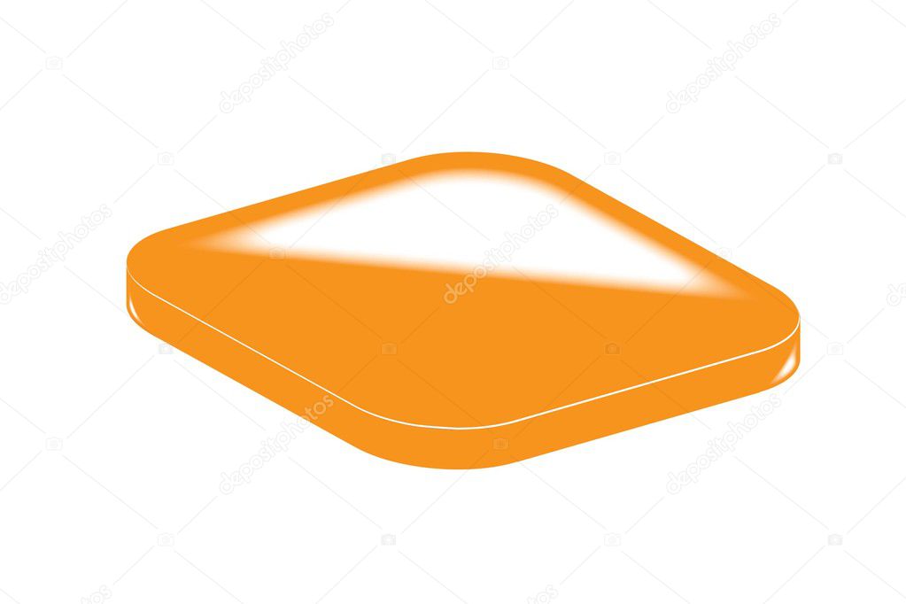 Orange glassy blank web button