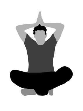 Meditating pose clipart