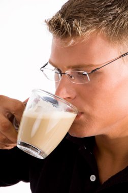 Male drinking coffee clipart