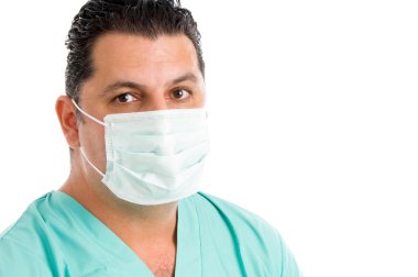 Doctor wearing a face mask clipart