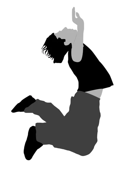 Persona che salta con le braccia alzate — Foto Stock