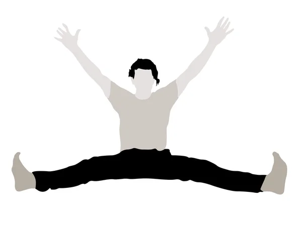 Masculino com braços para cima esticando as pernas — Fotografia de Stock
