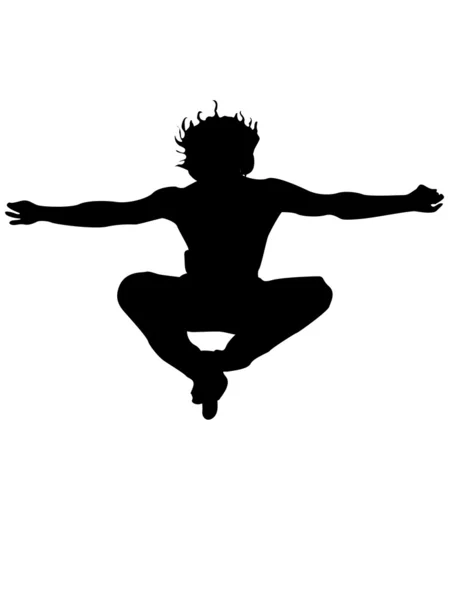 Homem pulando alto no ar — Fotografia de Stock