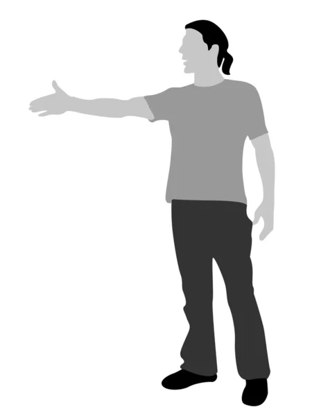 Άνθρωπος κάνοντας χειρονομία κούνημα — Φωτογραφία Αρχείου