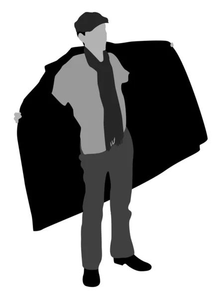 Człowiek wyświetlone płaszcz — Zdjęcie stockowe