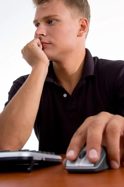 Young professional working on computer — Stock Photo, Image