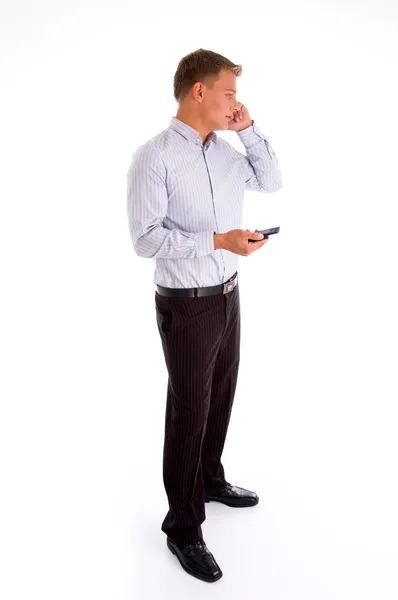 American man talking on cell phone — Stock Photo, Image