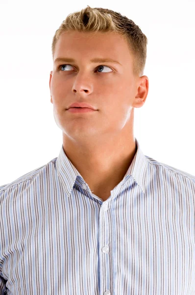 Caucasian male looking up — Stock Photo, Image
