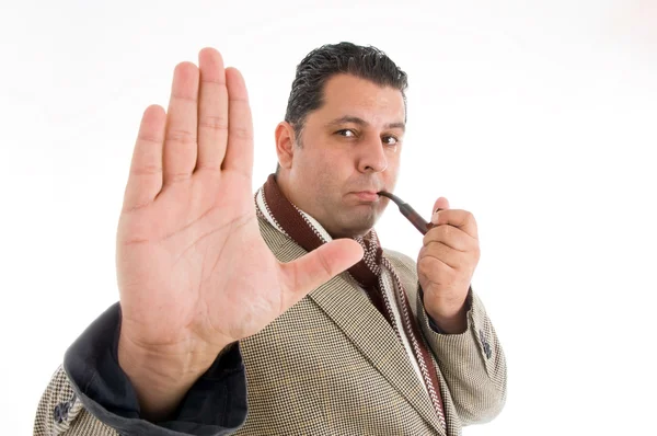 Homem mostrando parar gesto — Fotografia de Stock