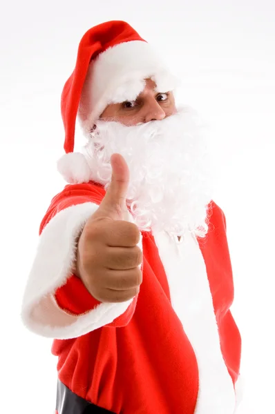 圣诞老人与竖起大拇指的肖像 — 图库照片